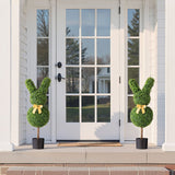 Darrahopens Home & Garden > Artificial Plants > Artificial Flowers & Plants VEVOR Artificial Topiary Bunny-Shape Boxwood Ball, 2 Set 914mm Faux Boxwood Plant Balls, Fake Silk Tree Look Real, Easy Assembly for Decor Front Porch Outdoor Patio Garden Balcony Backyard Indoor