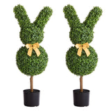 Darrahopens Home & Garden > Artificial Plants > Artificial Flowers & Plants VEVOR Artificial Topiary Bunny-Shape Boxwood Ball, 2 Set 914mm Faux Boxwood Plant Balls, Fake Silk Tree Look Real, Easy Assembly for Decor Front Porch Outdoor Patio Garden Balcony Backyard Indoor
