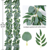 Darrahopens Home & Garden > Artificial Plants > Artificial Hanging Plants Artificial Eucalyptus Garland 2m Green Vine Fake Plant Home Decoration Rattan