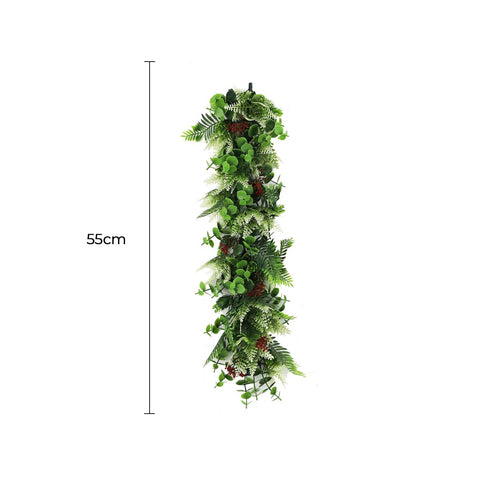 Darrahopens Home & Garden > Artificial Plants > Artificial Hanging Plants Artificial Extendable Hanging Flowering Cedar Vine UV Resistant 55cm