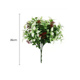 Darrahopens Home & Garden > Artificial Plants > Artificial Hanging Plants Artificial Flowering Holly Plant Stem UV Resistant 26cm