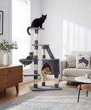 Darrahopens Home & Garden > Artificial Plants > Artificial Trees CARLA HOME 120cm Cat Tree for Indoor Cats with Condo, Hammock & Plush Perchfor for Kittens & Adult Cats