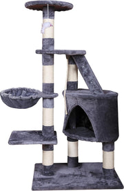 Darrahopens Home & Garden > Artificial Plants > Artificial Trees CARLA HOME 120cm Cat Tree for Indoor Cats with Condo, Hammock & Plush Perchfor for Kittens & Adult Cats