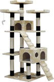 Darrahopens Home & Garden > Artificial Plants > Artificial Trees CARLA HOME 180cm Cat Tree Tower for Indoor Cats with Dual Condos, Plush Perches, Sisal Scratching Posts & Ramps for Kittens & Adult Cats (Beige)