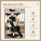 Darrahopens Home & Garden > Artificial Plants > Artificial Trees CARLA HOME 180cm Cat Tree Tower for Indoor Cats with Dual Condos, Plush Perches, Sisal Scratching Posts & Ramps for Kittens & Adult Cats (Black)
