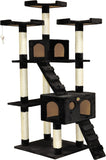 Darrahopens Home & Garden > Artificial Plants > Artificial Trees CARLA HOME 180cm Cat Tree Tower for Indoor Cats with Dual Condos, Plush Perches, Sisal Scratching Posts & Ramps for Kittens & Adult Cats (Black)