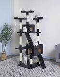 Darrahopens Home & Garden > Artificial Plants > Artificial Trees CARLA HOME 180cm Cat Tree Tower for Indoor Cats with Dual Condos, Plush Perches, Sisal Scratching Posts & Ramps for Kittens & Adult Cats (Black)