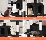 Darrahopens Home & Garden > Artificial Plants > Artificial Trees CARLA HOME 180cm Cat Tree Tower for Indoor Cats with Dual Condos, Plush Perches, Sisal Scratching Posts & Ramps for Kittens & Adult Cats (Black)