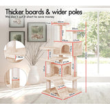 Darrahopens Home & Garden > Artificial Plants > Artificial Trees CARLA HOME 180cm Cat Tree Tower for Indoor Cats with Plush Perches, Dual Condos, Natural Sisal Scratching Posts & Ramp for Kittens & Adult Cats (Beige)