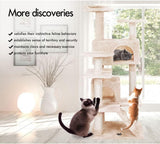 Darrahopens Home & Garden > Artificial Plants > Artificial Trees CARLA HOME 180cm Cat Tree Tower for Indoor Cats with Plush Perches, Dual Condos, Natural Sisal Scratching Posts & Ramp for Kittens & Adult Cats (Beige)