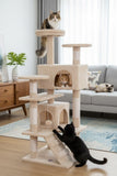 Darrahopens Home & Garden > Artificial Plants > Artificial Trees CARLA HOME 180cm Cat Tree Tower for Indoor Cats with Plush Perches, Dual Condos, Natural Sisal Scratching Posts & Ramp for Kittens & Adult Cats (Beige)
