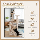 Darrahopens Home & Garden > Artificial Plants > Artificial Trees CARLA HOME 180cm Cat Tree Tower for Indoor Cats with Plush Perches, Dual Condos, Natural Sisal Scratching Posts & Ramp for Kittens & Adult Cats (Beige)