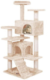 Darrahopens Home & Garden > Artificial Plants > Artificial Trees CARLA HOME 180cm Cat Tree Tower for Indoor Cats with Plush Perches, Dual Condos, Natural Sisal Scratching Posts & Ramp for Kittens & Adult Cats (Beige)