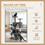 Darrahopens Home & Garden > Artificial Plants > Artificial Trees CARLA HOME 180cm Cat Tree Tower for Indoor Cats with Plush Perches, Dual Condos, Natural Sisal Scratching Posts & Ramp for Kittens & Adult Cats (Dark Grey)