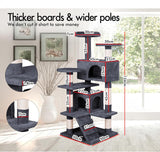 Darrahopens Home & Garden > Artificial Plants > Artificial Trees CARLA HOME 180cm Cat Tree Tower for Indoor Cats with Plush Perches, Dual Condos, Natural Sisal Scratching Posts & Ramp for Kittens & Adult Cats (Dark Grey)