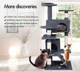 Darrahopens Home & Garden > Artificial Plants > Artificial Trees CARLA HOME 180cm Cat Tree Tower for Indoor Cats with Plush Perches, Dual Condos, Natural Sisal Scratching Posts & Ramp for Kittens & Adult Cats (Dark Grey)
