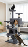 Darrahopens Home & Garden > Artificial Plants > Artificial Trees CARLA HOME 180cm Cat Tree Tower for Indoor Cats with Plush Perches, Dual Condos, Natural Sisal Scratching Posts & Ramp for Kittens & Adult Cats (Dark Grey)