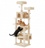 Darrahopens Home & Garden > Artificial Plants > Artificial Trees CARLA HOME 180cm Cat Tree Tower for Indoor Cats with Plush Perches, Dual Condos, Natural Sisal Scratching Posts & Ramps for Kittens & Adult Cats (Beige)