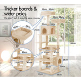 Darrahopens Home & Garden > Artificial Plants > Artificial Trees CARLA HOME 180cm Cat Tree Tower for Indoor Cats with Plush Perches, Dual Condos, Natural Sisal Scratching Posts & Ramps for Kittens & Adult Cats (Beige)