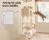 Darrahopens Home & Garden > Artificial Plants > Artificial Trees CARLA HOME 180cm Cat Tree Tower for Indoor Cats with Plush Perches, Dual Condos, Natural Sisal Scratching Posts & Ramps for Kittens & Adult Cats (Beige)