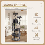 Darrahopens Home & Garden > Artificial Plants > Artificial Trees CARLA HOME 180cm Cat Tree Tower for Indoor Cats with Plush Perches, Dual Condos, Natural Sisal Scratching Posts & Ramps for Kittens & Adult Cats (Grey)
