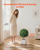 Darrahopens Home & Garden > Artificial Plants > Artificial Trees VEVOR Artificial Topiary Boxwood Trees with Ground Spike, 2 Set 686mm Faux Shrubs & Bushes Potted Plants, Fake Silk Tree Look Real for Decor Front Porch Outdoor Indoor Patio Garden Balcony Backyard