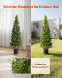 Darrahopens Home & Garden > Artificial Plants > Artificial Trees VEVOR Artificial Topiary Cedar Trees, 2 Set 1219mm Faux Pine Shrubs Plants, Fake Silk Tree Look Real, Easy Assembly for Decor Front Porch Outdoor Patio Garden Balcony Backyard Indoor Office