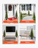Darrahopens Home & Garden > Artificial Plants > Artificial Trees VEVOR Artificial Topiary Cedar Trees, 2 Set 1219mm Faux Pine Shrubs Plants, Fake Silk Tree Look Real, Easy Assembly for Decor Front Porch Outdoor Patio Garden Balcony Backyard Indoor Office