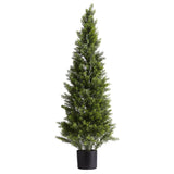 Darrahopens Home & Garden > Artificial Plants > Artificial Trees VEVOR Artificial Topiary Cedar Trees, 2 Set 1219mm Faux Pine Shrubs Plants, Fake Silk Tree Look Real, Easy Assembly for Decor Front Porch Outdoor Patio Garden Balcony Backyard Indoor Office