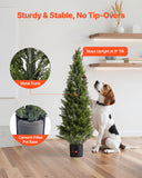 Darrahopens Home & Garden > Artificial Plants > Artificial Trees VEVOR Artificial Topiary Cedar Trees, 2 Set 1219mm Faux Pine Shrubs Plants, Fake Silk Tree Look Real, Easy Assembly for Decor Front Porch Outdoor Patio Garden Balcony Backyard Indoor Office