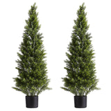 Darrahopens Home & Garden > Artificial Plants > Artificial Trees VEVOR Artificial Topiary Cedar Trees, 2 Set 1219mm Faux Pine Shrubs Plants, Fake Silk Tree Look Real, Easy Assembly for Decor Front Porch Outdoor Patio Garden Balcony Backyard Indoor Office