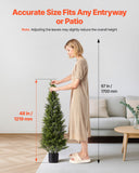 Darrahopens Home & Garden > Artificial Plants > Artificial Trees VEVOR Artificial Topiary Cedar Trees, 2 Set 1219mm Faux Pine Shrubs Plants, Fake Silk Tree Look Real, Easy Assembly for Decor Front Porch Outdoor Patio Garden Balcony Backyard Indoor Office
