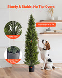 Darrahopens Home & Garden > Artificial Plants > Artificial Trees VEVOR Artificial Topiary Cedar Trees, 2 Set 1524mm Faux Pine Shrubs Plants, Fake Silk Tree Look Real, Easy Assembly for Decor Front Porch Outdoor Patio Garden Balcony Backyard Indoor Office