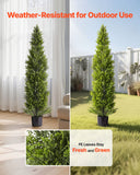 Darrahopens Home & Garden > Artificial Plants > Artificial Trees VEVOR Artificial Topiary Cedar Trees, 2 Set 1524mm Faux Pine Shrubs Plants, Fake Silk Tree Look Real, Easy Assembly for Decor Front Porch Outdoor Patio Garden Balcony Backyard Indoor Office