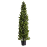 Darrahopens Home & Garden > Artificial Plants > Artificial Trees VEVOR Artificial Topiary Cedar Trees, 2 Set 1524mm Faux Pine Shrubs Plants, Fake Silk Tree Look Real, Easy Assembly for Decor Front Porch Outdoor Patio Garden Balcony Backyard Indoor Office