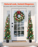 Darrahopens Home & Garden > Artificial Plants > Artificial Trees VEVOR Artificial Topiary Cedar Trees, 2 Set 1524mm Faux Pine Shrubs Plants, Fake Silk Tree Look Real, Easy Assembly for Decor Front Porch Outdoor Patio Garden Balcony Backyard Indoor Office