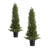 Darrahopens Home & Garden > Artificial Plants > Artificial Trees VEVOR Artificial Topiary Cedar Trees, 2 Set 914mm Faux Pine Shrubs Plants, Fake Silk Tree Look Real, Easy Assembly for Decor Front Porch Outdoor Patio Garden Balcony Backyard Indoor Office