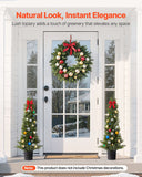 Darrahopens Home & Garden > Artificial Plants > Artificial Trees VEVOR Artificial Topiary Cedar Trees, 2 Set 914mm Faux Pine Shrubs Plants, Fake Silk Tree Look Real, Easy Assembly for Decor Front Porch Outdoor Patio Garden Balcony Backyard Indoor Office