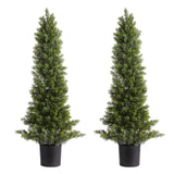 Darrahopens Home & Garden > Artificial Plants > Artificial Trees VEVOR Artificial Topiary Cedar Trees, 2 Set 914mm Faux Pine Shrubs Plants, Fake Silk Tree Look Real, Easy Assembly for Decor Front Porch Outdoor Patio Garden Balcony Backyard Indoor Office