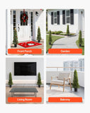 Darrahopens Home & Garden > Artificial Plants > Artificial Trees VEVOR Artificial Topiary Cedar Trees, 2 Set 914mm Faux Pine Shrubs Plants, Fake Silk Tree Look Real, Easy Assembly for Decor Front Porch Outdoor Patio Garden Balcony Backyard Indoor Office