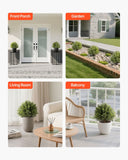 Darrahopens Home & Garden > Artificial Plants > Artificial Trees VEVOR Artificial Topiary Cypress Trees with Ground Spike, 2 Set 406mm Faux Shrubs & Bushes Potted Plants, Fake Silk Tree Look Real for Decor Front Porch Outdoor Indoor Patio Garden Balcony Backyard