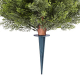Darrahopens Home & Garden > Artificial Plants > Artificial Trees VEVOR Artificial Topiary Cypress Trees with Ground Spike, 2 Set 406mm Faux Shrubs & Bushes Potted Plants, Fake Silk Tree Look Real for Decor Front Porch Outdoor Indoor Patio Garden Balcony Backyard