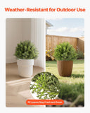 Darrahopens Home & Garden > Artificial Plants > Artificial Trees VEVOR Artificial Topiary Cypress Trees with Ground Spike, 2 Set 406mm Faux Shrubs & Bushes Potted Plants, Fake Silk Tree Look Real for Decor Front Porch Outdoor Indoor Patio Garden Balcony Backyard