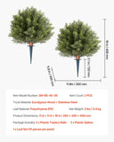 Darrahopens Home & Garden > Artificial Plants > Artificial Trees VEVOR Artificial Topiary Cypress Trees with Ground Spike, 2 Set 406mm Faux Shrubs & Bushes Potted Plants, Fake Silk Tree Look Real for Decor Front Porch Outdoor Indoor Patio Garden Balcony Backyard