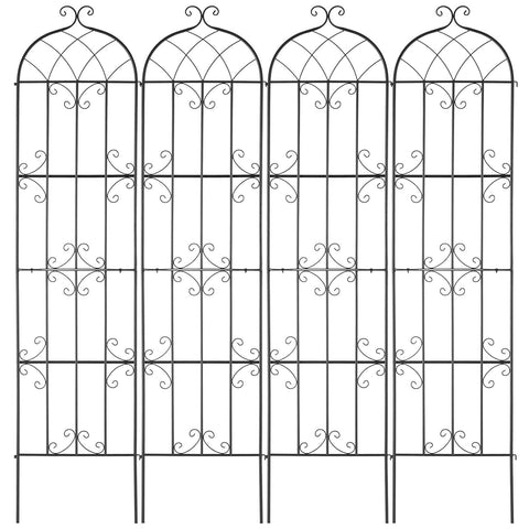 Darrahopens Home & Garden > Artificial Plants > Artificial Trees VEVOR Garden Trellis for Climbing Plants, 87 x 20 in, 4 Packs Rustproof Metal Garden Flower Trellis, Outdoor Climbing Rose Trellis Cucumbers Support, Decorative Clematis Trellis for Courtyards Lawns