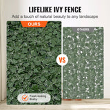 Darrahopens Home & Garden > Artificial Plants > Artificial Wall Plants VEVOR Ivy Privacy Fence, 39 x 198in Artificial Green Wall Screen, Greenery Ivy Fence with Mesh Cloth Backing and Strengthened Joint, Faux Hedges Vine Leaf Decoration for Outdoor Garden, Yard, Balcony