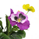 darrahopens Home & Garden > Artificial Plants Mixed Pink And Yellow Flowering Potted Artificial Pansy Plants 25cm