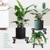 Darrahopens Home & Garden > Artificial Plants > Pots, Planters & Accessories 2 Pack Round Metal Plant Stands for Flower Pots, Heavy-Duty Rustproof Iron Indoor and Outdoor Planter Risers, Black, 30 cm In Australia - Darrahopens