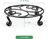 Darrahopens Home & Garden > Artificial Plants > Pots, Planters & Accessories 2 Pack Round Metal Plant Stands for Flower Pots, Heavy-Duty Rustproof Iron Indoor and Outdoor Planter Risers, Black, 30 cm In Australia - Darrahopens