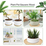 Darrahopens Home & Garden > Artificial Plants > Pots, Planters & Accessories 2 Piece Bamboo Saucers 20Cm ROund Bamboo Tray Bamboo Plant Saucer ROund Serving Tray Wooden Flower Pot Saucer For Cups,